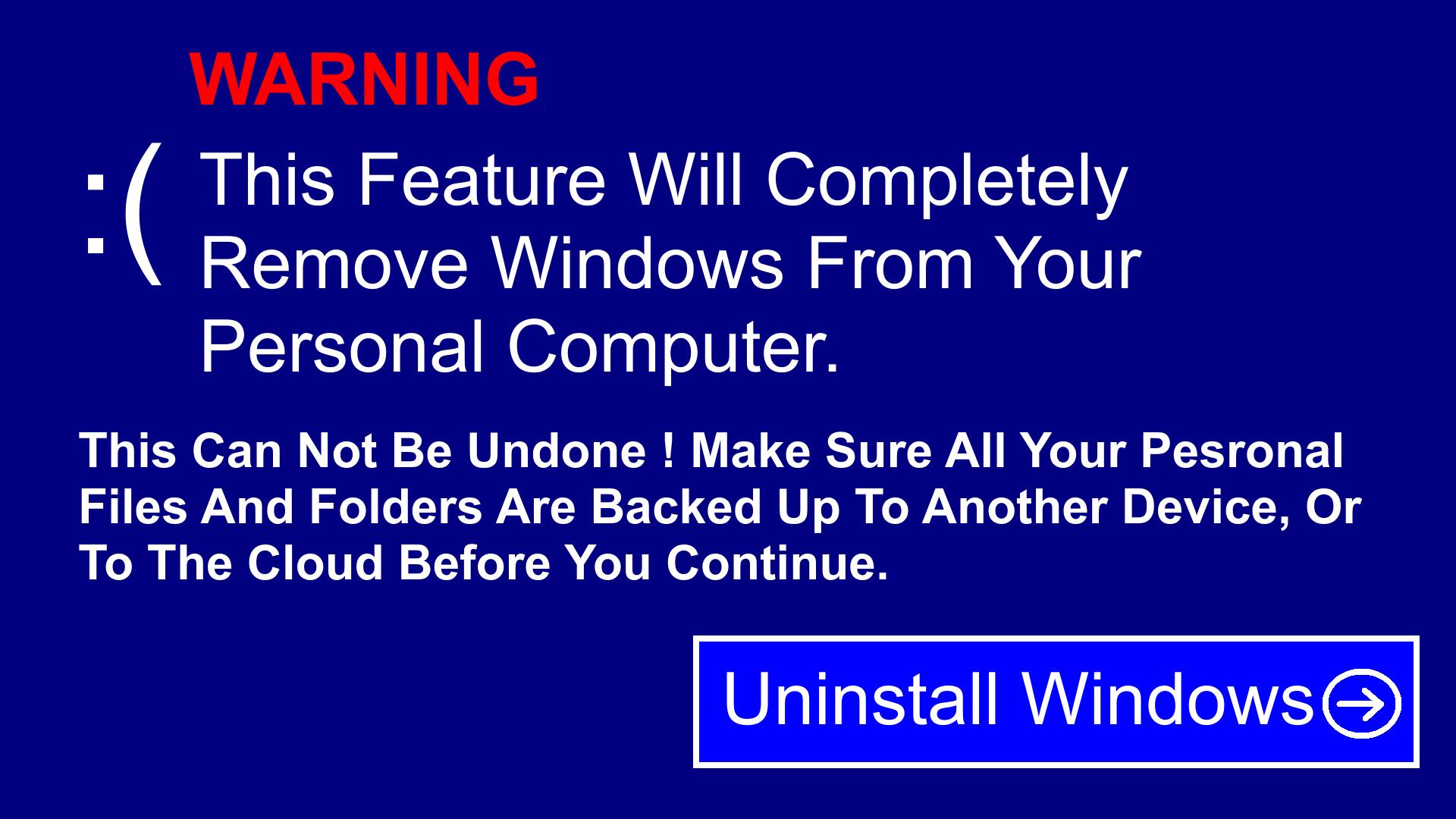 Uninstall Windows